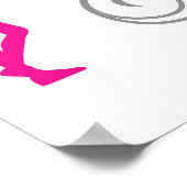 女子チアリーティングタイポグラフィインブラック&ピンク ポスター (角)