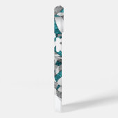 女子ティール（緑がかった色）グレーチームカラーバレーボールパターン（の模様が）ある Case-Mate iPhoneケース (裏面 / 右)