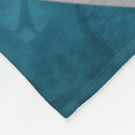 女子ティール(緑がかった色)グレーバレーボール名前をカスタムする フリースブランケット (角)