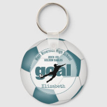 女子ティール（緑がかった色）ホワイトサッカースポーツチームのギフト