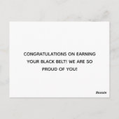 女子テコンドー空手ブラックベルトおめでとう ポストカード (裏面)