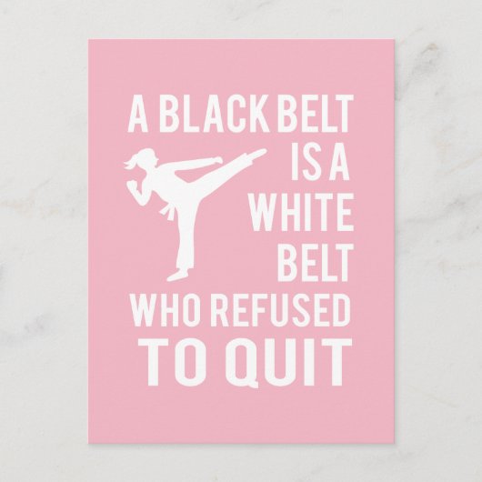 女子テコンドー空手ブラックベルトおめでとう ポストカード (正面)