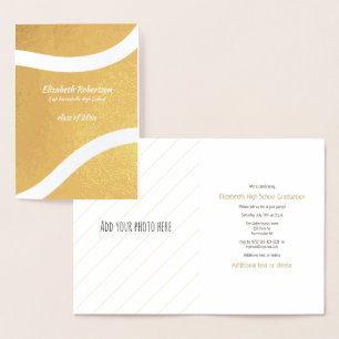 女子テニスアスリート卒業パーティー金ゴールド 箔カード