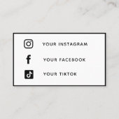 女子テニスコーチ プレイヤー フォロー ソーシャルメディア 名刺 (裏面)