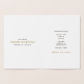 女子テニススポーツ関連の誕生日金ゴールド 箔カード (内部)