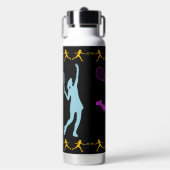 女子テニスパープル、ブルー、オレンジブラック ウォーターボトル (正面)