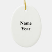 女子テニスプレーダーシルエットクリスマスオーナメント セラミックオーナメント (裏面)