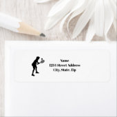 女子テニスプレーヤシルエット住所 シール (インサイチュ)