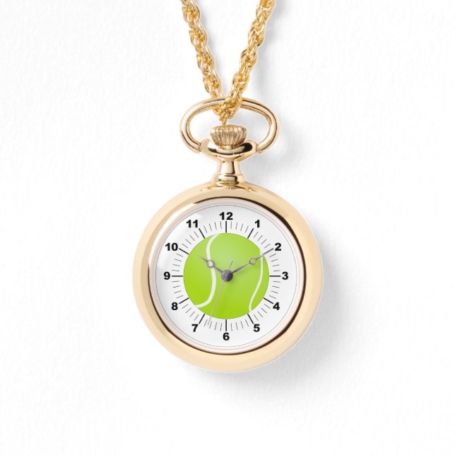 女子テニスボール周回金ゴールド時計 腕時計 (正面)