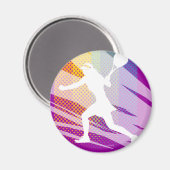 女子テニス用磁石付きテニスプリント マグネット (正面/裏面)