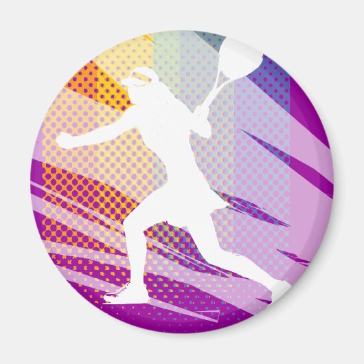 女子テニス用磁石付きテニスプリント マグネット (正面)