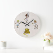 女子テニス選手ウォールクロック ラージ壁時計 (ホーム)