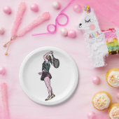 女子テニス選手 ペーパープレート (パーティー)