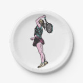 女子テニス選手 ペーパープレート (正面)