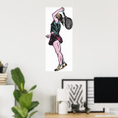 女子テニス選手 ポスター (ホームオフィス)