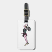 女子テニス選手 ラゲッジタグ (正面縦)