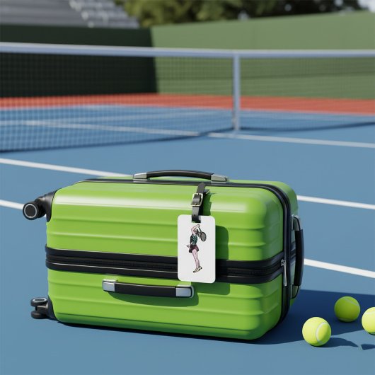 女子テニス選手 ラゲッジタグ