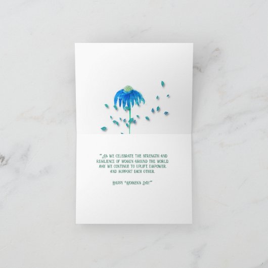 女子デイウーマンポートレートアクアブルー カード (内部)