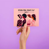 女子デー国際的グローバル女子ピンクフローラ シーズンカード