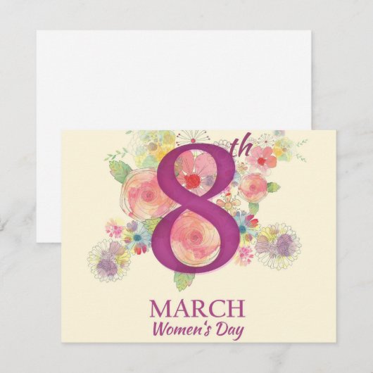 女子デー3月8日カード (正面/裏面)