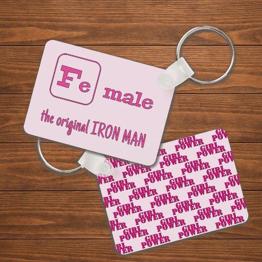 女子トライアスロンのスポーツジョークピンク キーホルダー