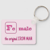 女子トライアスロンのスポーツジョークピンク キーホルダー (正面)