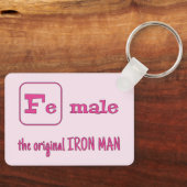 女子トライアスロンのスポーツジョークピンク キーホルダー (正面)