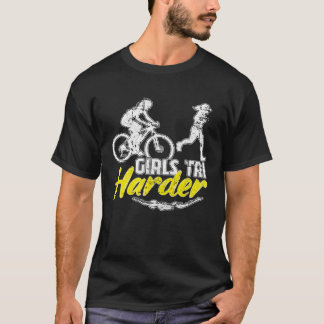 女子トライハードトリアスリート母女子ガール Tシャツ