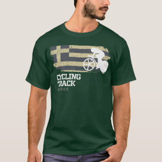 女子トラックサイクリング ギリシャ ロードバイク スピードサイクリスト Tシャツ