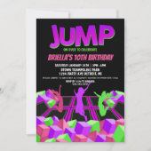 女子トランポリンパークパーティー招待状 招待状 (正面)