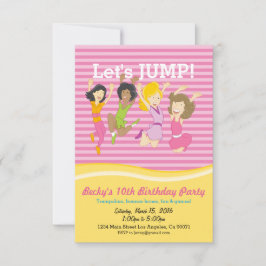 女子トランポリン誕生日パーティーの招待状 招待状
