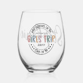 女子トリップで何が起こカスタムるか女子ウィークエンド ステムなしワイングラス (正面)