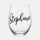 女子トリップで何が起こカスタムるか女子ウィークエンド ステムなしワイングラス (裏面)