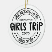 女子トリップで何が起こカスタムるか女子ウィークエンド セラミックオーナメント (左)