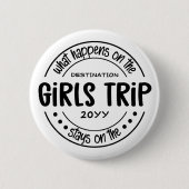 女子トリップで何が起こカスタムるか女子ウィークエンド 缶バッジ (正面)