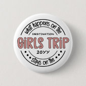女子トリップで何が起こカスタムるか女子ウィークエンド 缶バッジ (正面)