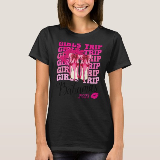 女子トリップバハマ2023女子ウィークエンド,誕生日 Tシャツ (正面)