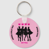 女子トリップメモリキーチェーンピンクと黒 キーホルダー (正面)