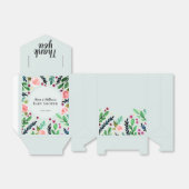 女子トレンディー水彩花フローラ赤ちゃんシャワー フェイバーボックス (折り畳みなし)