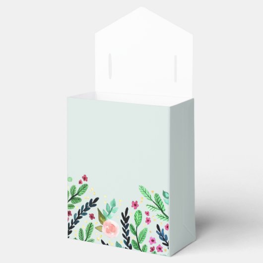 女子トレンディー水彩花フローラ赤ちゃんシャワー フェイバーボックス (オープン)