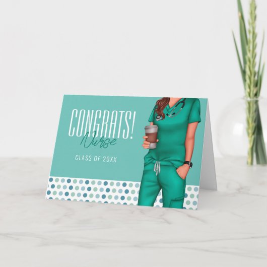 女子ナース卒業祝い カード (正面)