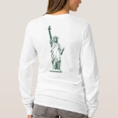 女子ニューヨークの自由シャツの像 Tシャツ (裏面)