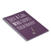 女子ハッケー選手のためのピンクのギフト  チーム キッズ ノートブック (右側)