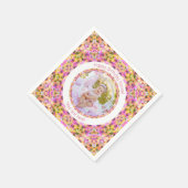 女子ハッピーバースデーサマーピンクスターカスタム時代 スタンダードカクテルナプキン (角)