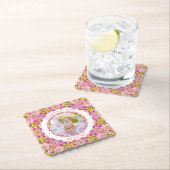 女子ハッピーバースデーサマーピンクスターカスタム時代 ペーパーコースター (インサイチュ)