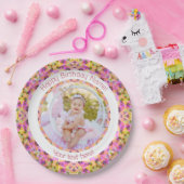 女子ハッピーバースデーサマーピンクスターカスタム時代 ペーパープレート (パーティー)