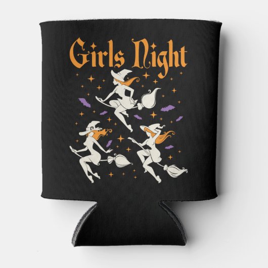 女子ハロウィーンナイト ウィッチのほうき 缶クーラー (正面)