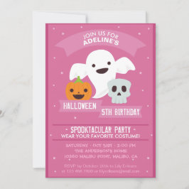 女子ハロウィーン誕生日パーティーの招待状 招待状