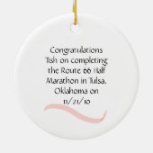 女子ハーフマラソンランナーオーナメント(ピンク) セラミックオーナメント (裏面)