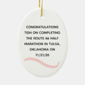 女子ハーフマラソンランナーオーナメント（ピンク） セラミックオーナメント (裏面)